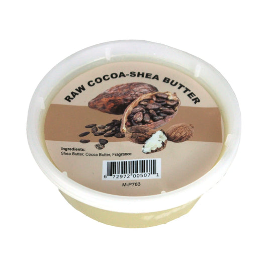 Raw Cocoa-Shea Butter for Dry Skin Repair & Deep Hydration – 8 oz