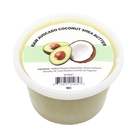 Raw Avocado & Coconut Shea Butter for Dry Skin Repair & Deep Hydration – 16 oz.
