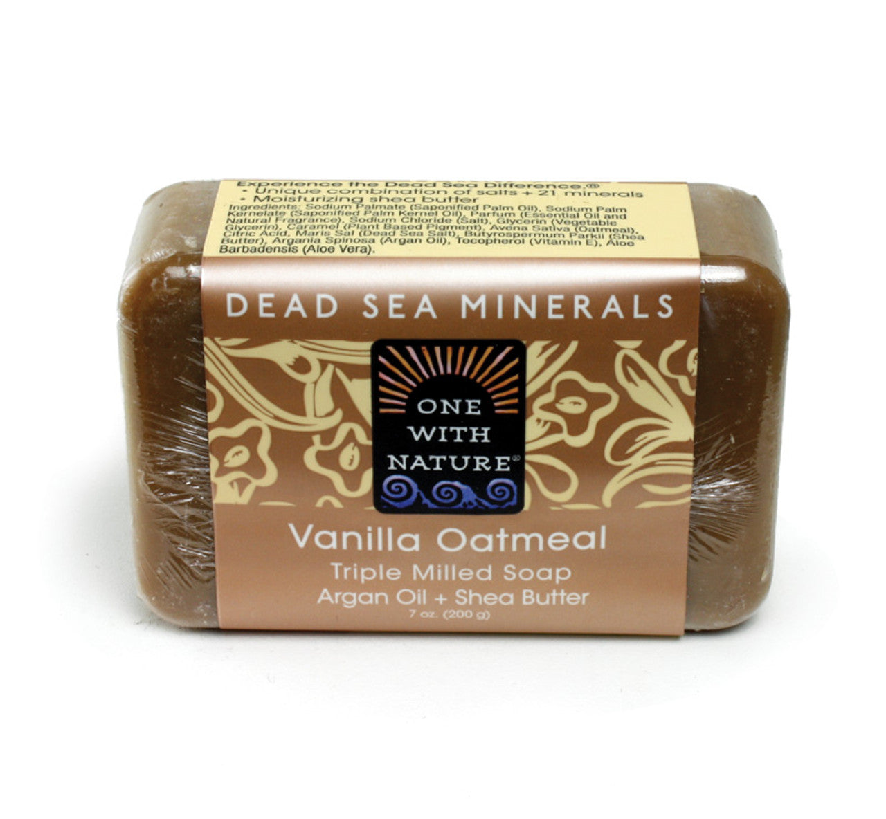 Dead Sea Minerals: Vanilla Oatmeal Shea/Argan Soap 7 oz.