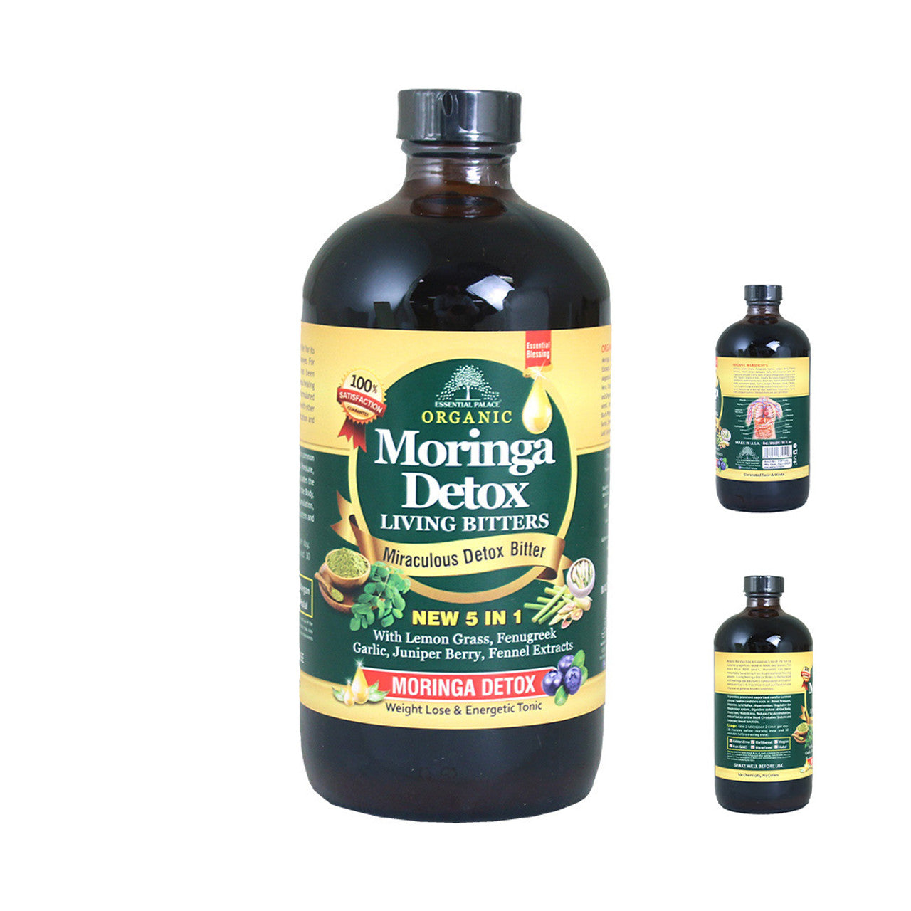 Essential Palace: Organic Moringa Detox Bitters - 16 oz.